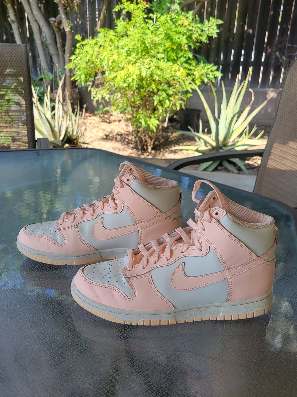 Nike Women’s High-Top Sneakers in Pink and Cream